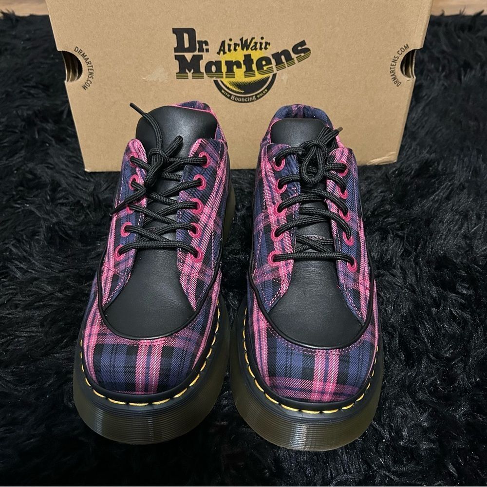 DR MARTENS Buzz tartan platform lace up shoes oxfords women’s 8 new in box - Picture 7 of 9